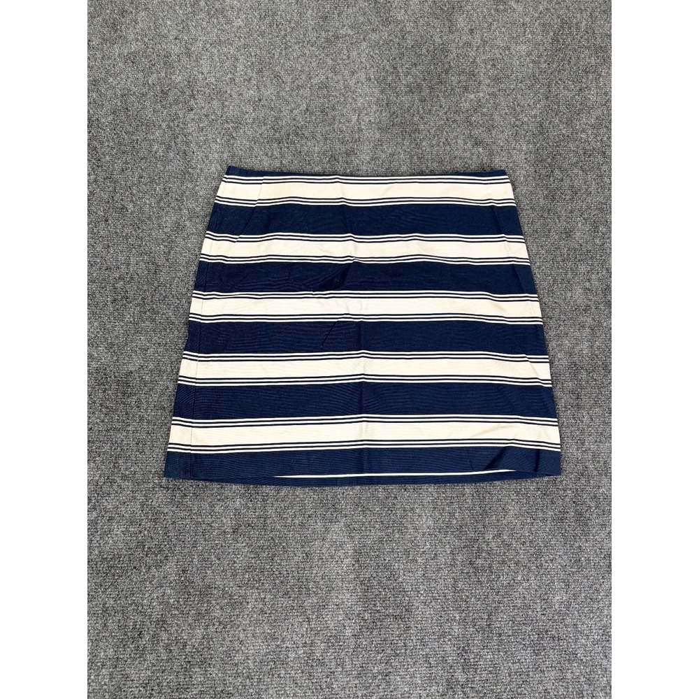 Vineyard Vines Mini Skirt Women Blue White Striped Cotton Spandex Size 8